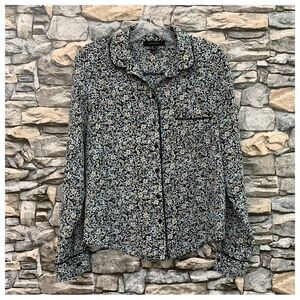 #160 Atmosphere Ditsy Floral Long Sleeve Blouse Shirt Top Size 8